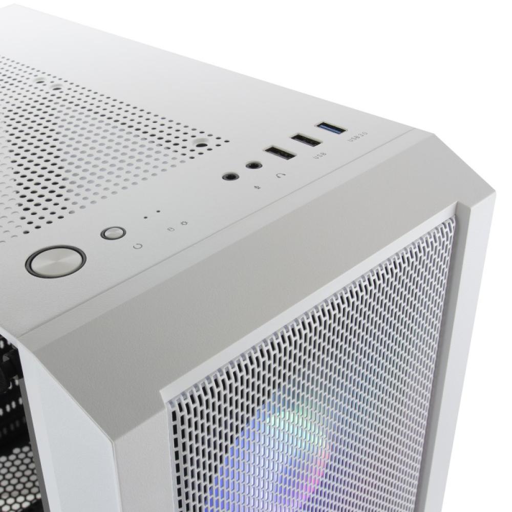Mars Gaming - MC-C, Caja PC ATX, Panel Frontal Metal-Mesh, Cristal Templado, 3 Ventiladores Frontales FRGB 120mm, Blanco
