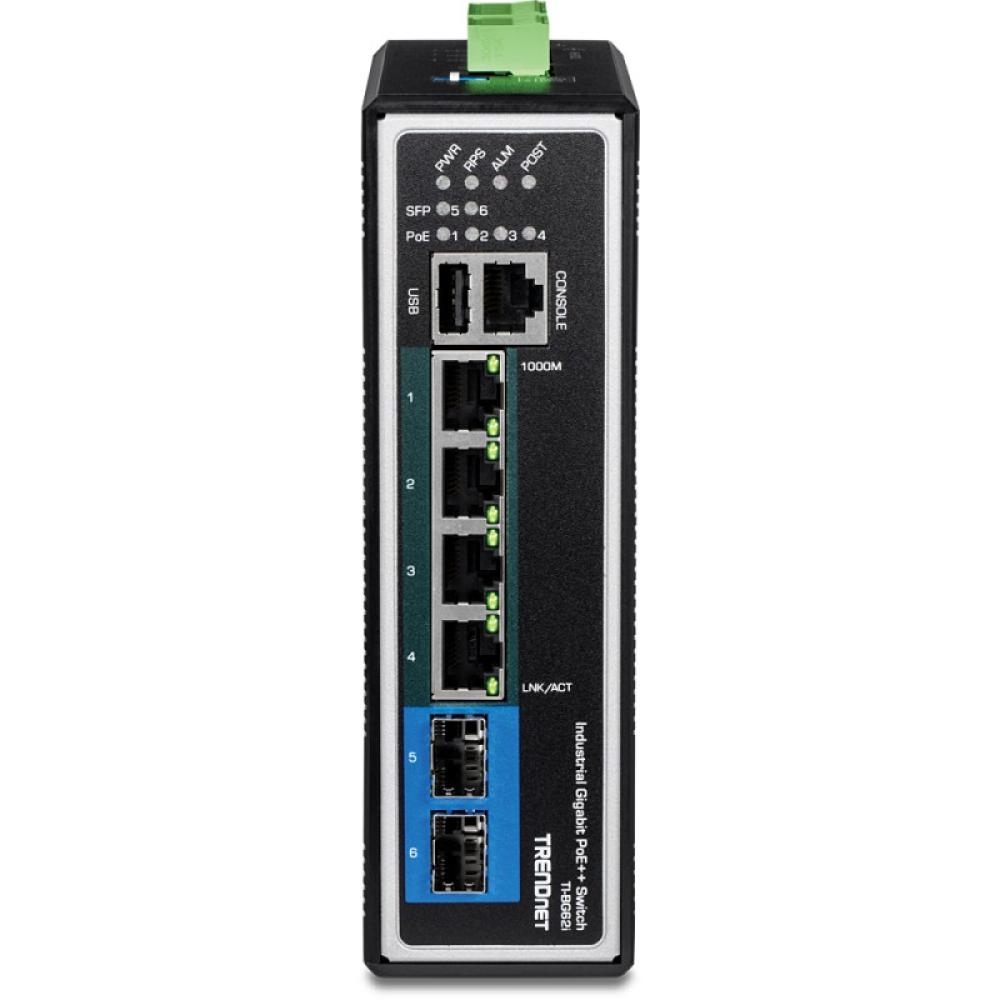 Trendnet - TI-BG62I switch Gestionado L2+ Gigabit Ethernet (10/100/1000) Energía sobre Ethernet (PoE) Negro
