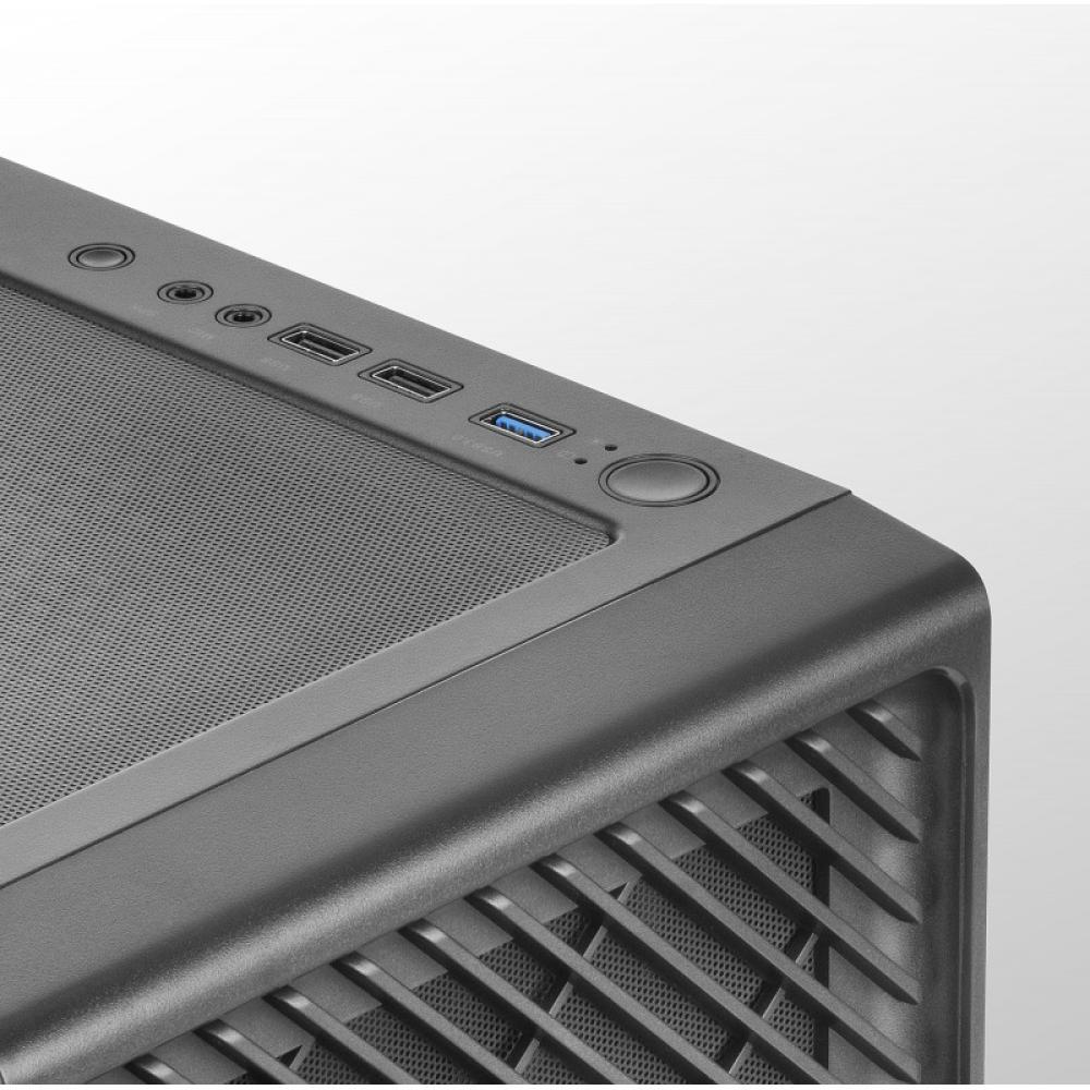 Mars Gaming - MC-F, Semitorre Gaming ATX, Ventana Completa Cristal Templado, Frontal Metal-Mesh, 4X Ventiladores ARGB 120mm, Neg