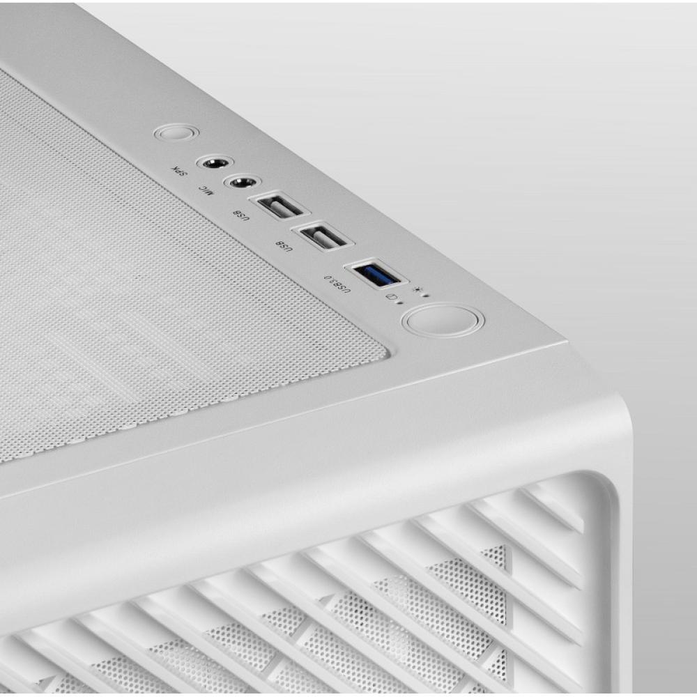 Mars Gaming - MC-F, Semitorre Gaming ATX, Ventana Completa Cristal Templado, Frontal Metal-Mesh, 4X Ventiladores ARGB 120mm, Bla