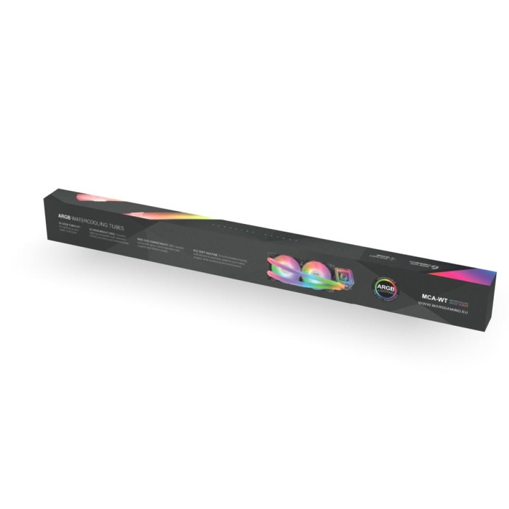Mars Gaming - MCA-WT, Funda ARGB para Tubos de Refrigeración Líquida, 30 LEDs Ultra Brillantes Personalizables ARGB, Silicona Ec