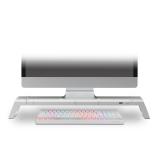 Mars Gaming - MGS-ONE Blanco, Soporte Monitor RGB Chroma, Tamaño Ajustable, Soporte Smartphone y Tablet, USB 2.0 Frontal