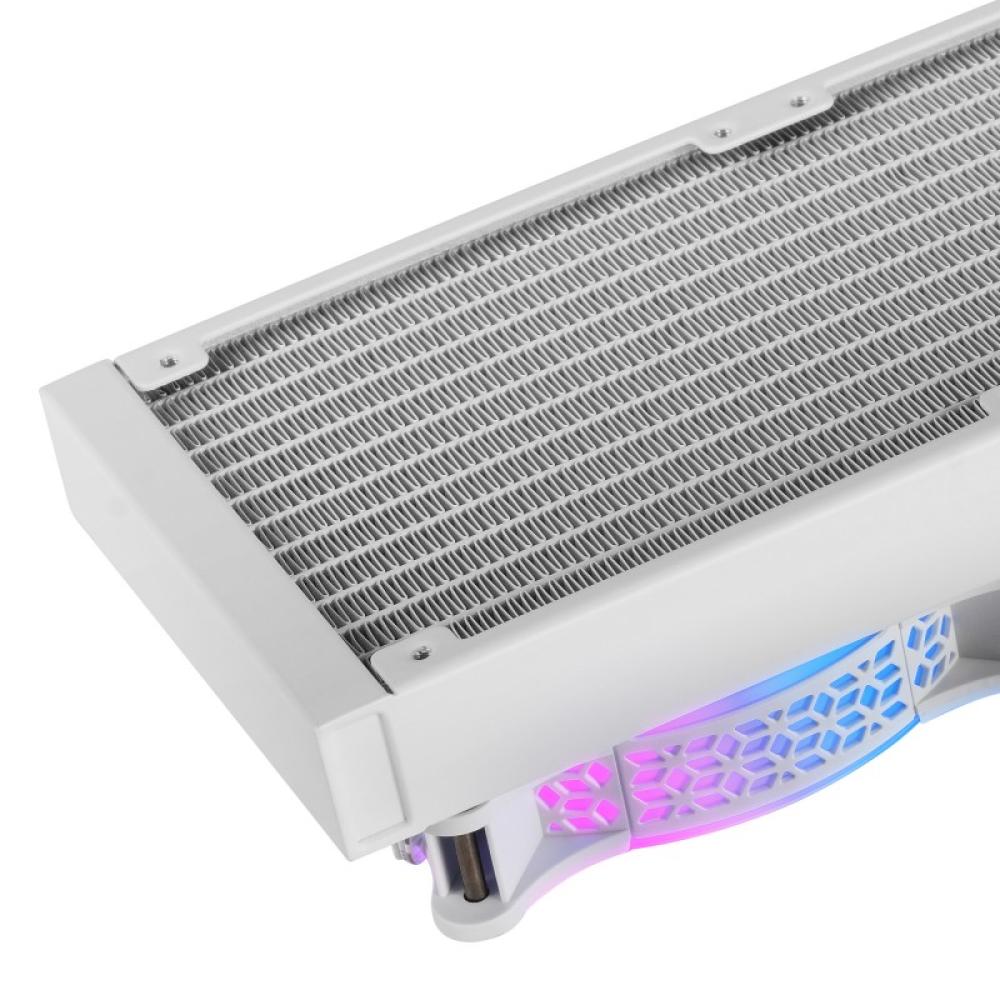 Mars Gaming - ML-ULTRA360 Blanco, Refrigeración Líquida CPU, TDP 650W, Espejo Infinito, 3 Ventiladores Silenciosos FDB ARGB, Tub