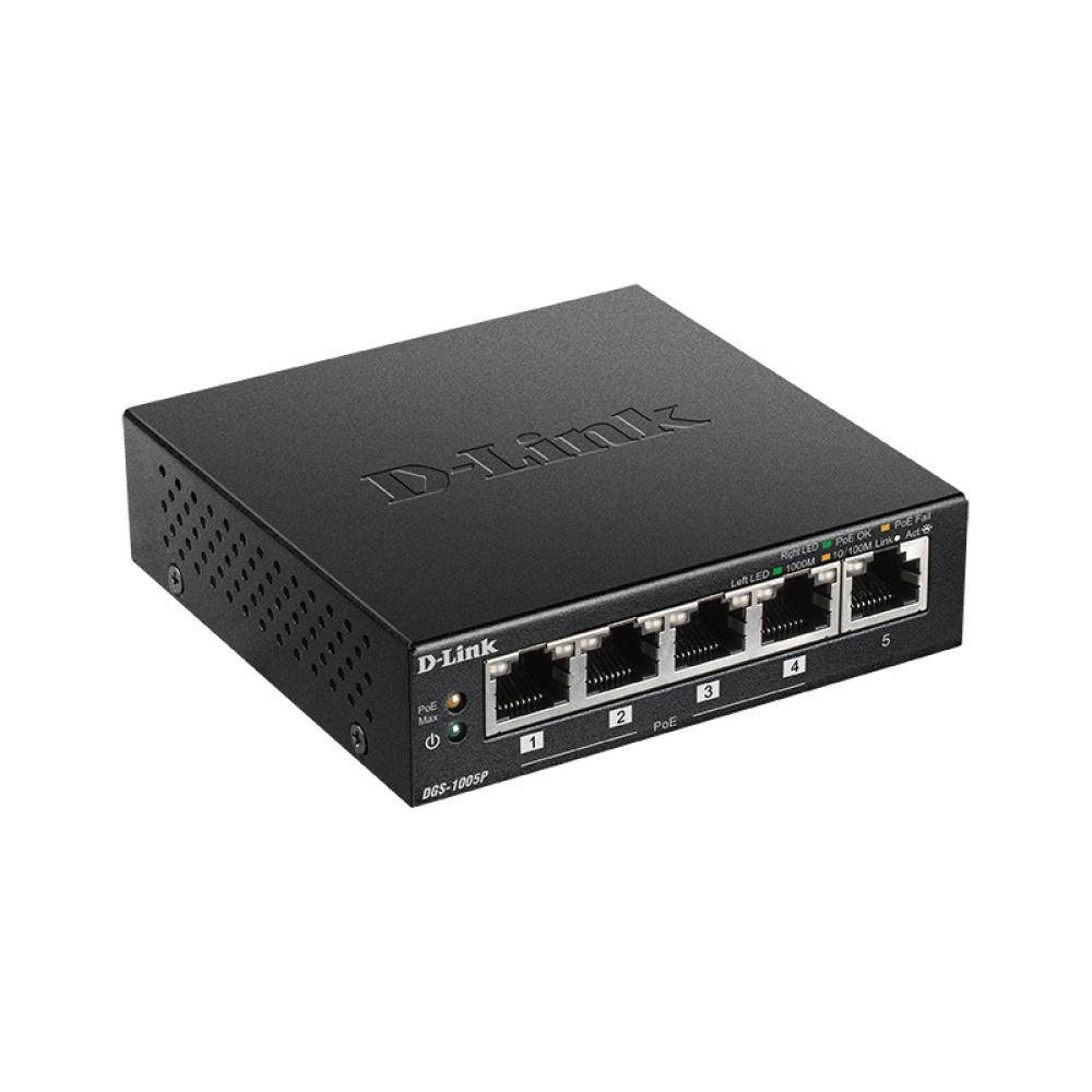 D-Link - DGS-1005P No administrado L2 Gigabit Ethernet (10/100/1000) Energía sobre Ethernet (PoE) Negro