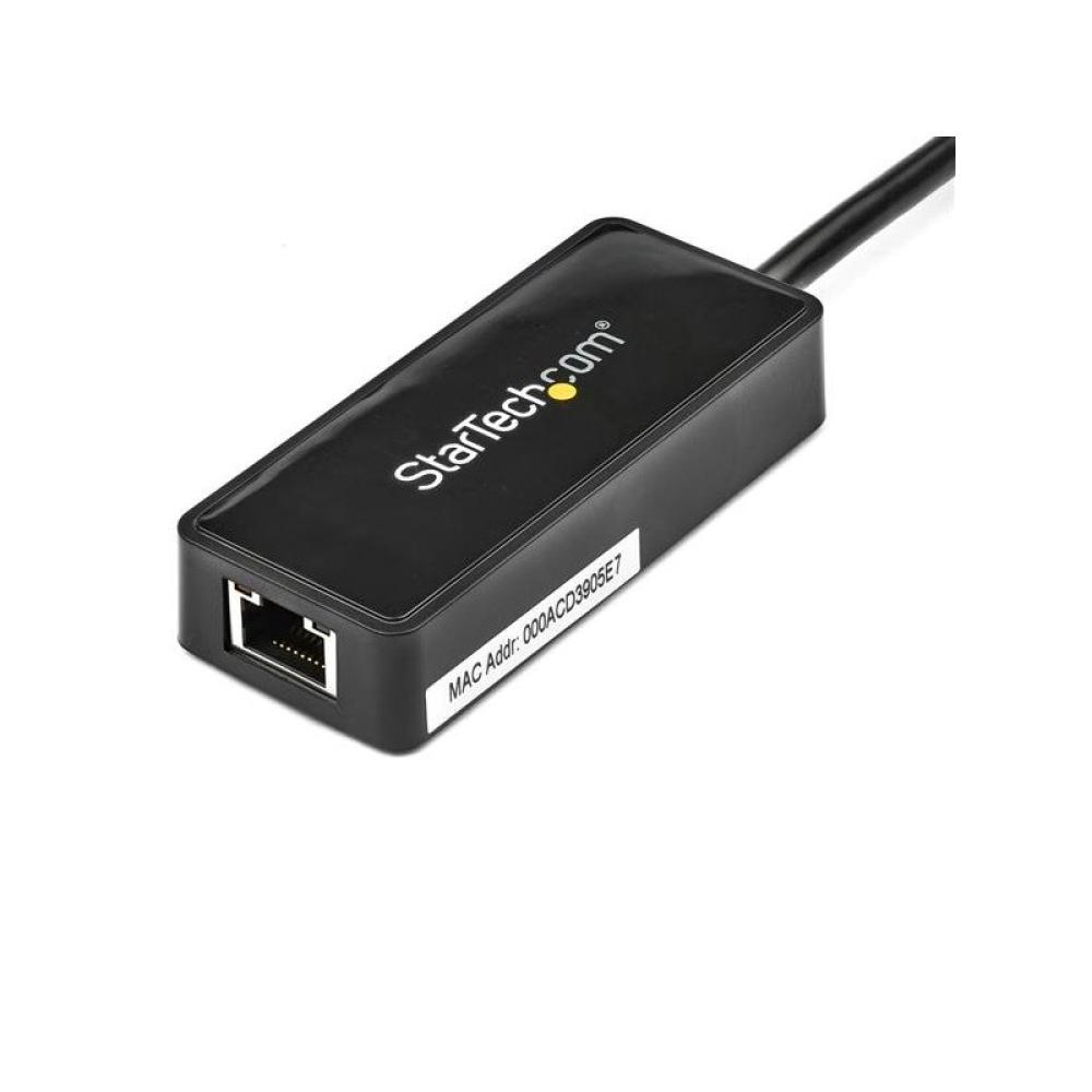 StarTech.com - Adaptador Tarjeta de Red NIC Externa USB 3.0 de 1 Puerto Gigabit Ethernet RJ45 y Puerto USB - Negro