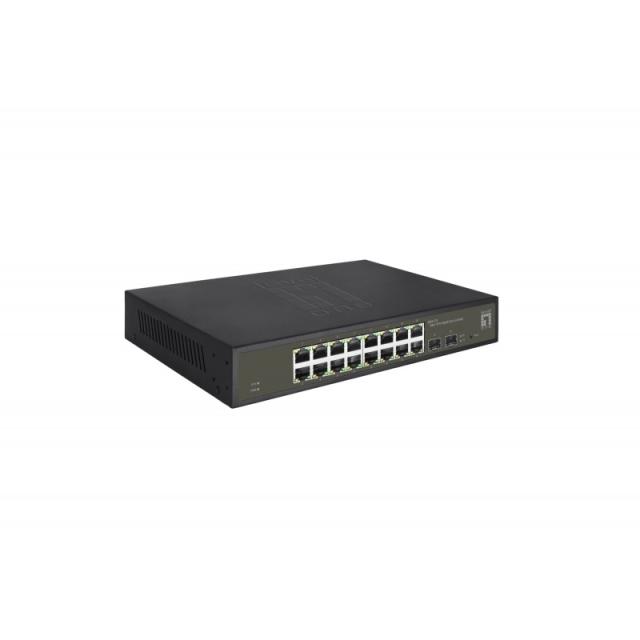 LevelOne - GES-2118 switch Gestionado L2 Gigabit Ethernet (10/100/1000) Negro