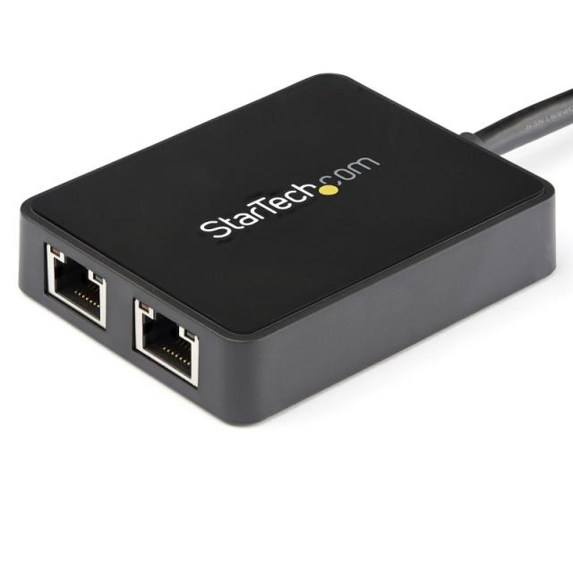 StarTech.com - Adaptador Tarjeta de Red NIC Externa USB 3.0 2 Puertos Gigabit Ethernet RJ45 y Puerto USB
