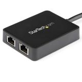 StarTech.com - Adaptador Tarjeta de Red NIC Externa USB 3.0 2 Puertos Gigabit Ethernet RJ45 y Puerto USB