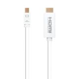 Nanocable - Cable conversor Mini DP a HDMI, Mini DP/M - HDMI/M, Blanco, 2.0 M