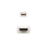 Nanocable - Cable conversor Mini DP a HDMI, Mini DP/M - HDMI/M, Blanco, 2.0 M