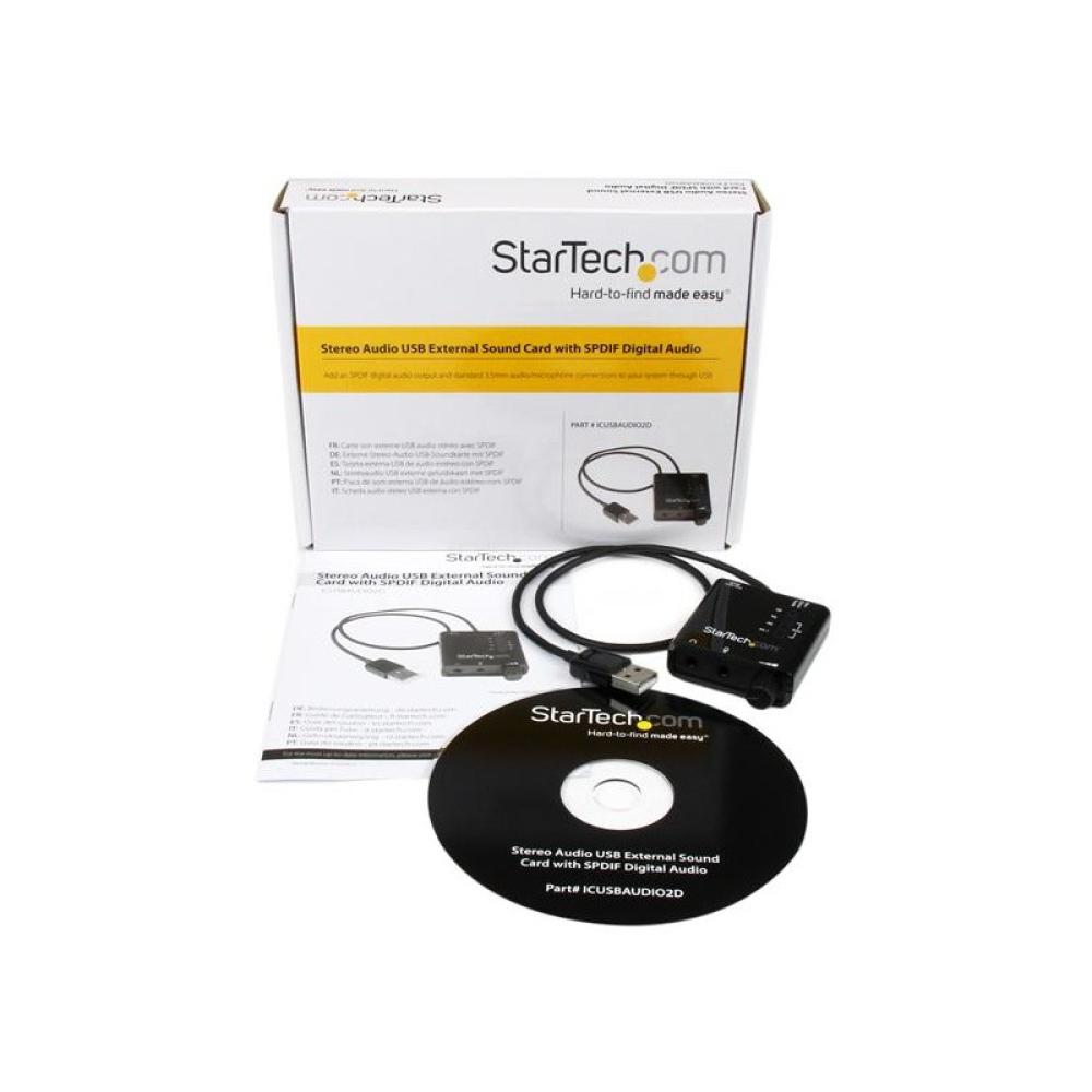 StarTech.com - Tarjeta de Sonido Estéreo USB Externa Adaptador Conversor con Salida SPDIF - Negro