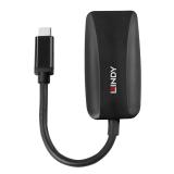 Lindy - 43337 adaptador de cable de vídeo 0,13 m USB Tipo C DisplayPort Negro