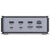 Lindy - 43372 base para portátil y replicador de puertos Acoplamiento USB4 Antracita