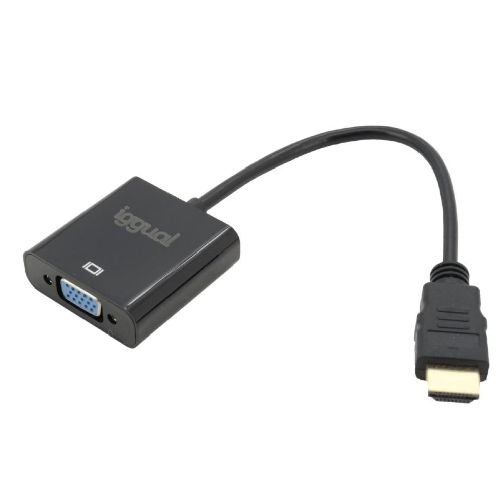 iggual - Adaptador HDMI a VGA + audio (3.5 mm)