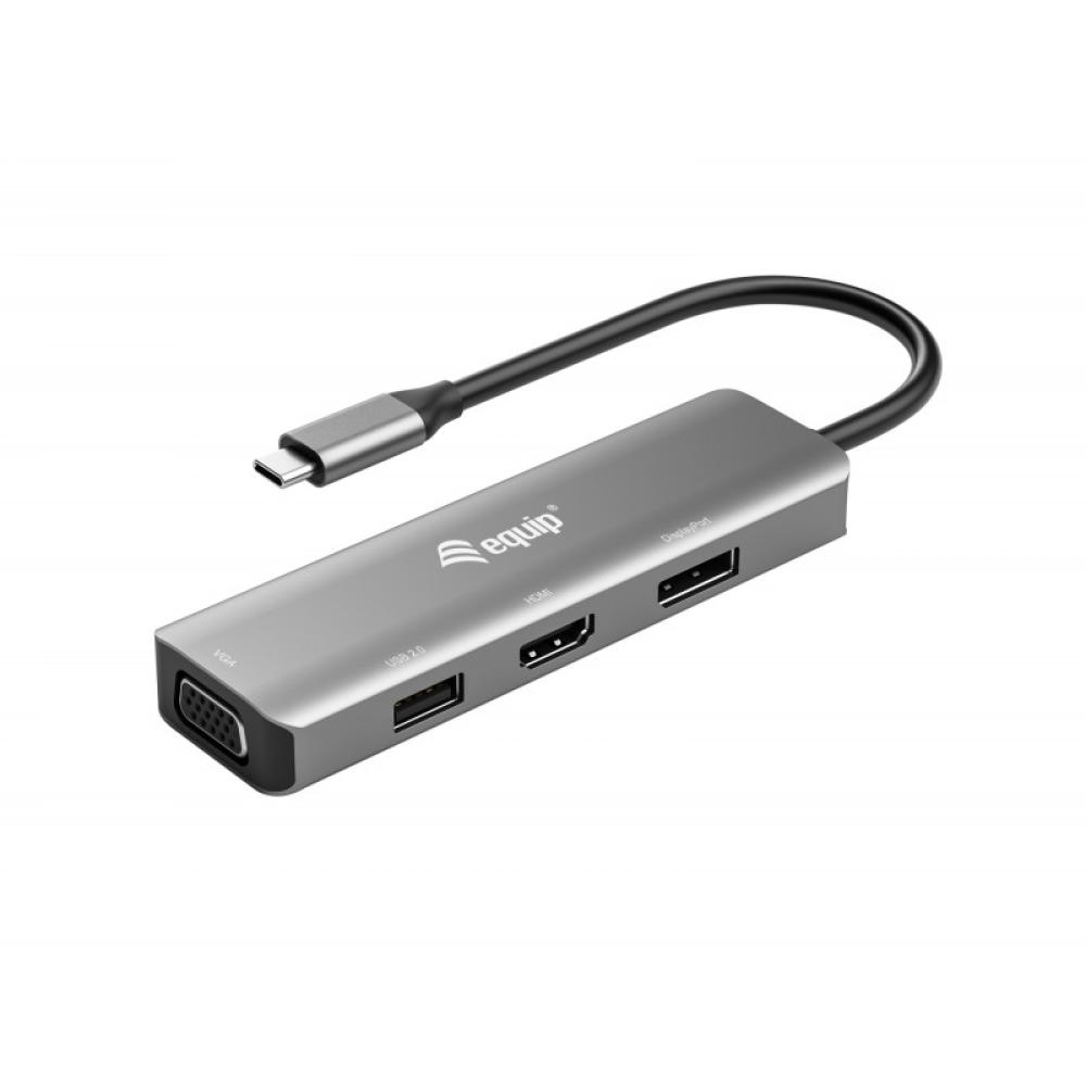 Equip - Adaptador USB-C a HDMI/DisplayPort/VGA/USB