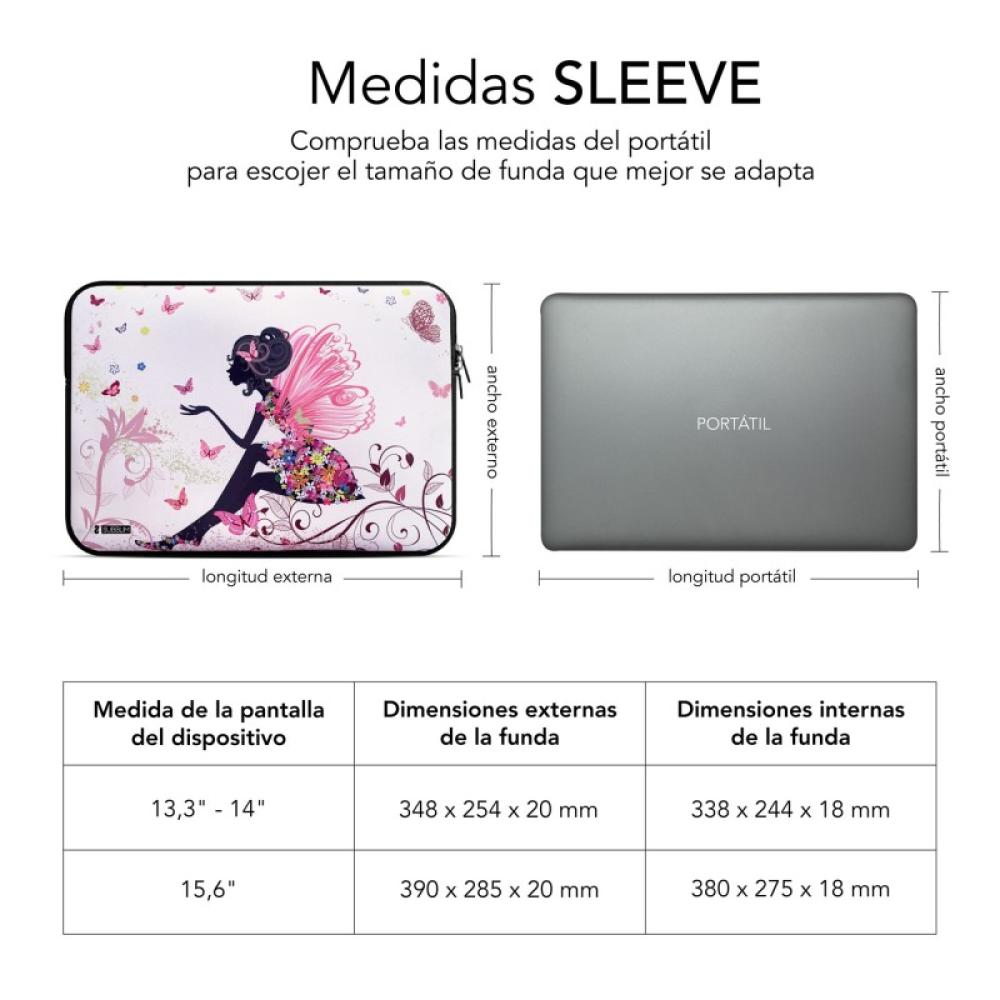 SUBBLIM - Funda Ordenador Neopreno Trendy Sleeve Neo Hada 15,6"