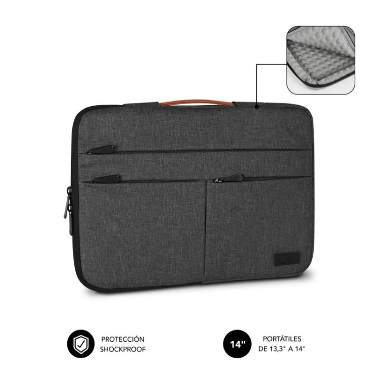 SUBBLIM - Funda Air Padding 360 Sleeve 13,3-14" Dark Grey