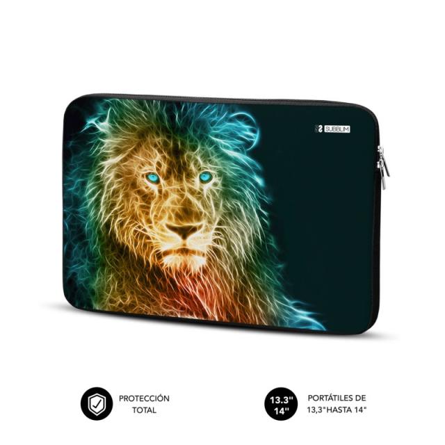 SUBBLIM - Funda Ordenador Neopreno Trendy Sleeve Neo Lion 13,3-14"