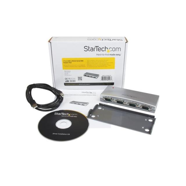 StarTech.com - Hub Concentrador USB a 4 Puertos Serie RS232 - Ladrón Serie DB9 - Adaptador USB a Serie