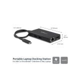 StarTech.com - Adaptador Multipuertos USB-C - Docking Station Portátil USB-C 4K HDMI - con Entrega de Potencia de 60W - GbE - Hu
