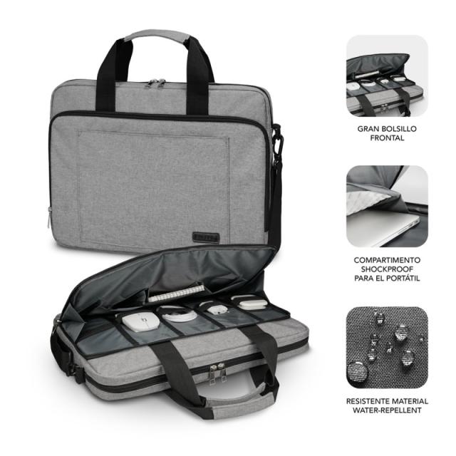SUBBLIM - Maletín Ordenador Air Padding Laptop bag 15,6" Grey