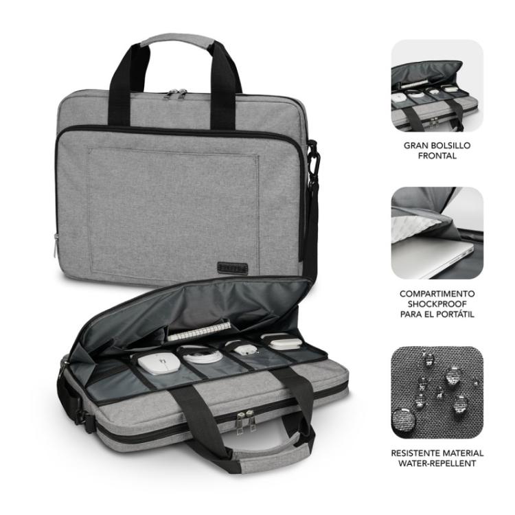 SUBBLIM - Maletín Ordenador Air Padding Laptop bag 15,6" Grey