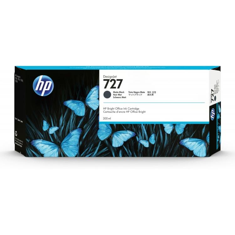 HP - Cartucho de tinta DesignJet 727 negro mate de 300 ml