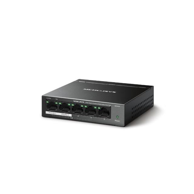Mercusys - MS105GP switch Gigabit Ethernet (10/100/1000) Energía sobre Ethernet (PoE) Negro
