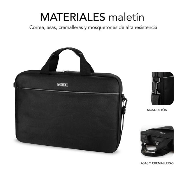 SUBBLIM - Maletín con Ratón Select Pack Wireless Mouse USB + Laptop bag 15,6"