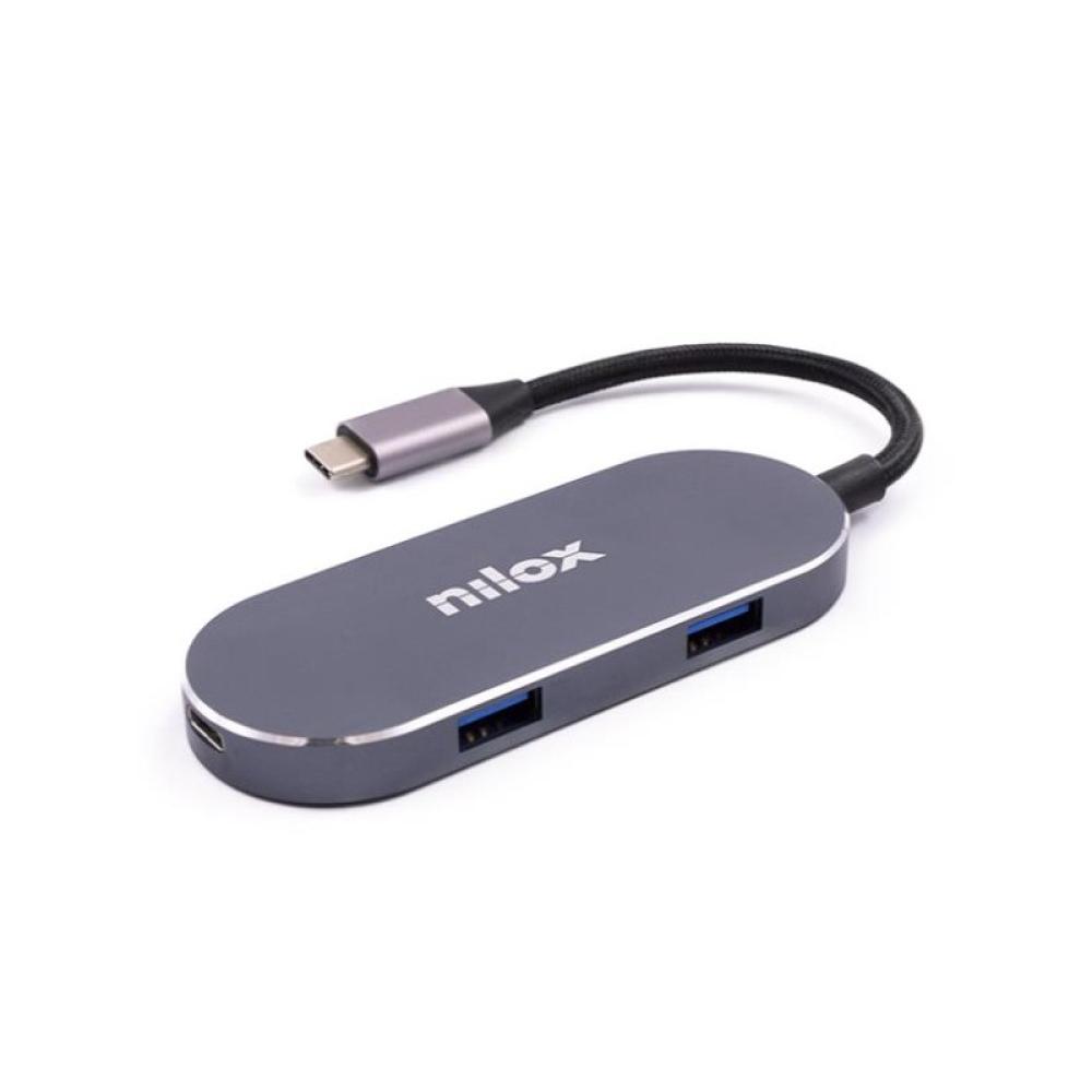 Nilox - MINI-DOCKING USB-C: HDMI, 3 PUERTOS USB 3.0 Y USBC