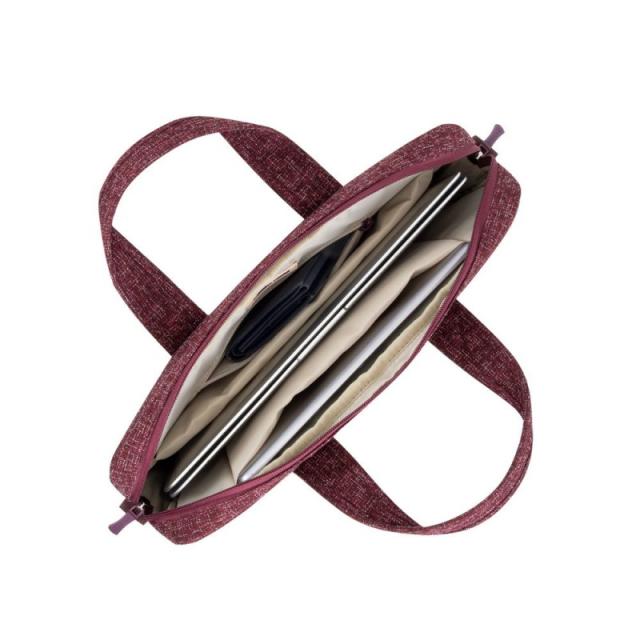 Rivacase - 7921 maletines para portátil 35,6 cm (14") Bandolera Borgoña, Blanco