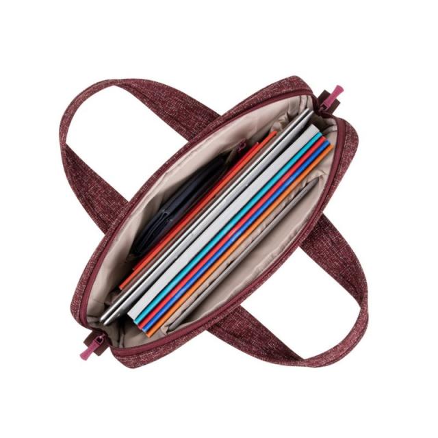 Rivacase - 7921 maletines para portátil 35,6 cm (14") Bandolera Borgoña, Blanco