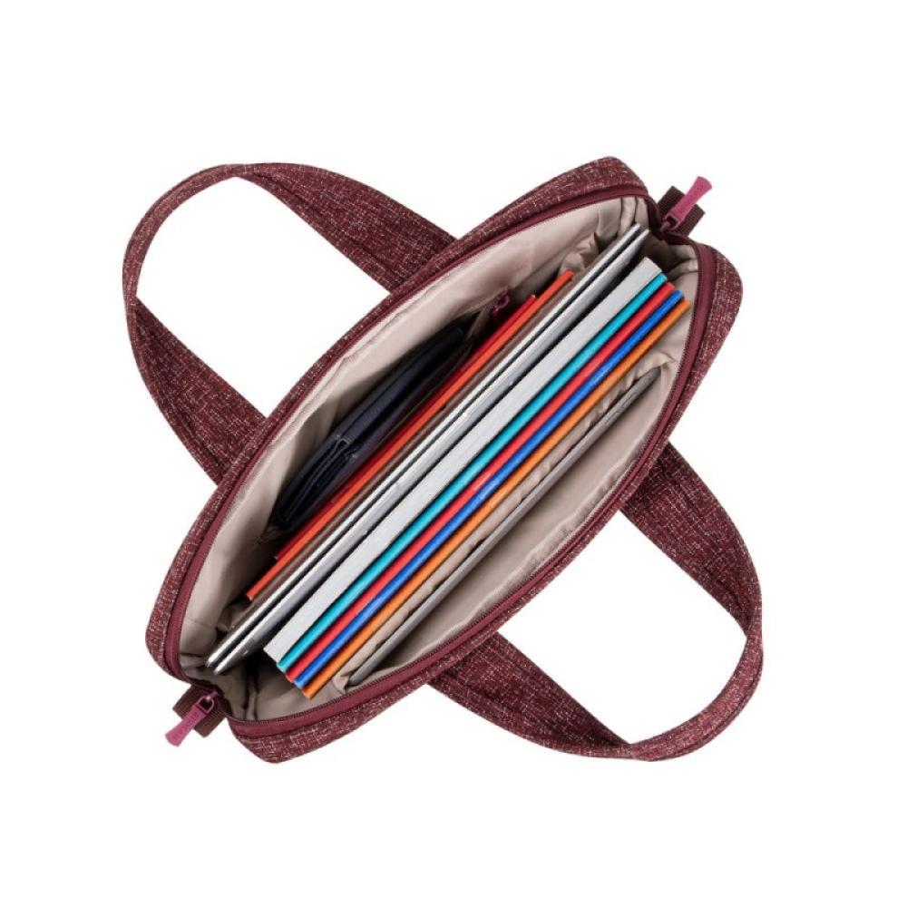 Rivacase - 7921 maletines para portátil 35,6 cm (14") Bandolera Borgoña, Blanco