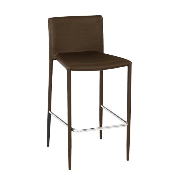 Taburete ANNA, apilable, similpiel marrón chocolate