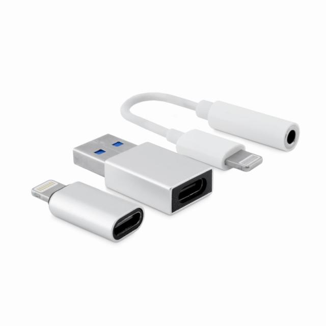 CoolBox - KIT DE CONECTIVIDAD IPHONE/IPAD (LIGHTNING-JACK LIGHTNING-USBC USBC-LIGHTNING)