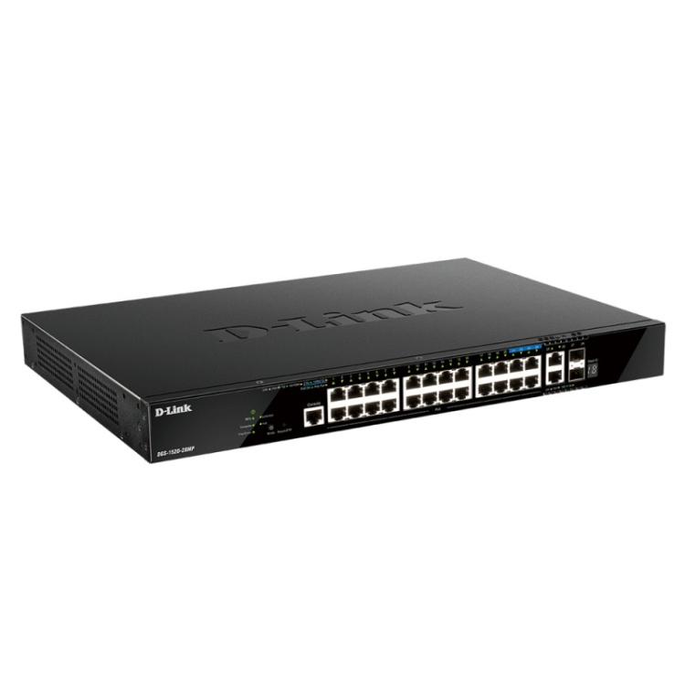 D-Link - DGS-1520-28MP/E switch Gestionado L3 Gigabit Ethernet (10/100/1000) Energía sobre Ethernet (PoE) 1U Negro
