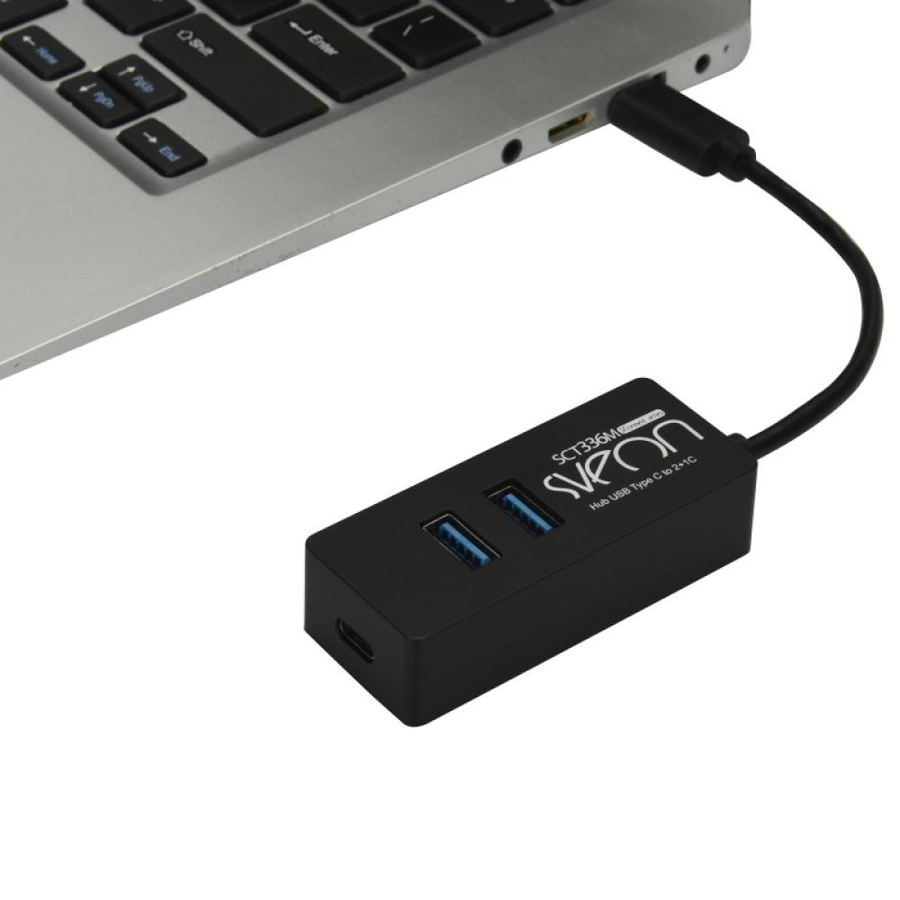 Sveon - SCT336 hub de interfaz USB 3.2 Gen 1 (3.1 Gen 1) Type-C