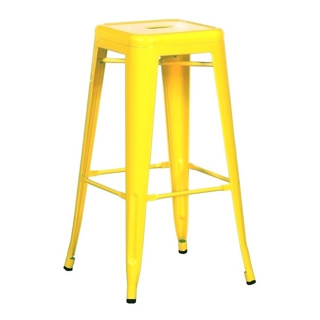 Taburete TOL, acero, amarillo