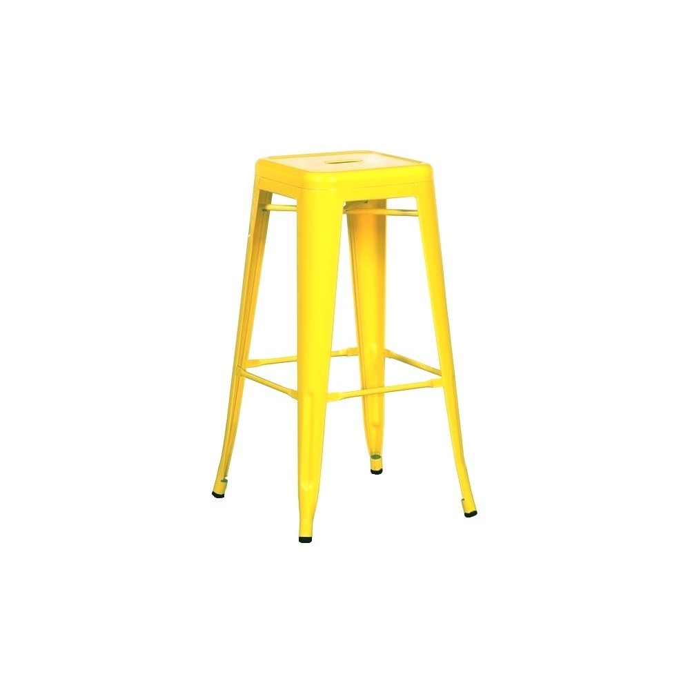 Taburete TOL, acero, amarillo