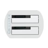 AISENS - Estacion de Docking de Doble Bahia ASDS-D02W SATA 2.5/3.5 a USB 3.0/3.1 Gen1, Clone, Blanca