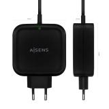 AISENS - Cargador 65W PD3.0 QC3.0 1XUSB-C 1.2M, Negro