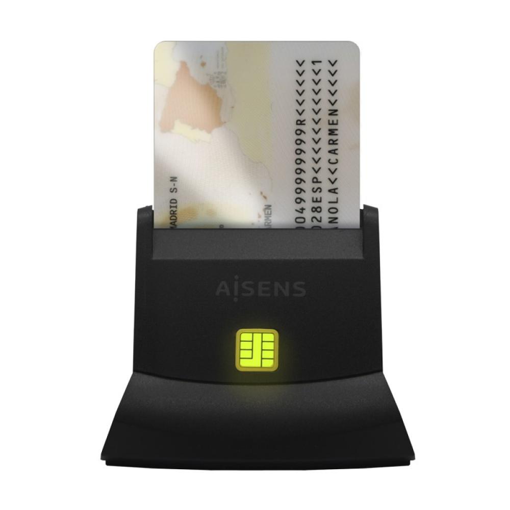 AISENS - Lector de Tarjeta Inteligente DNI, Negro - ASCR-SN05-BK