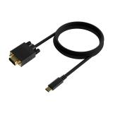 AISENS - Cable Conversor USB-C a VGA, USB-C/M-HDB15/M, Negro, 1.8M
