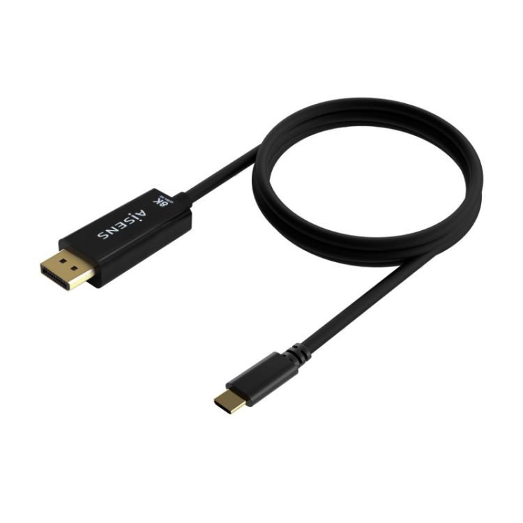 AISENS - Cable Conversor USB-C a Displayport 8K@60Hz, USB-C/M-DP/M, Negro, 0.8M