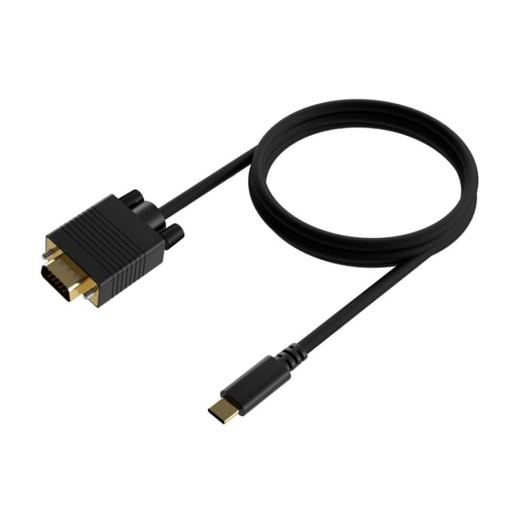 AISENS - Cable Conversor USB-C a VGA, USB-C/M-HDB15/M, Negro, 0.8M
