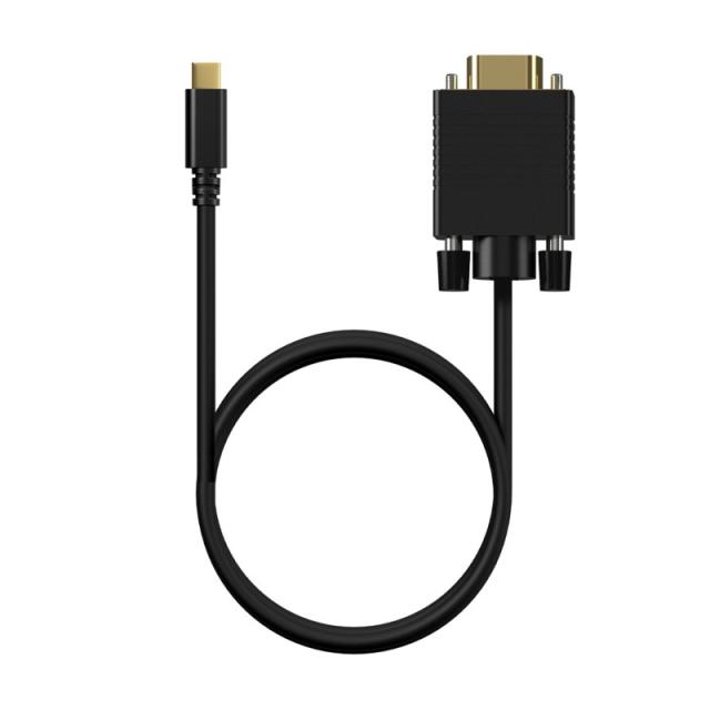 AISENS - Cable Conversor USB-C a VGA, USB-C/M-HDB15/M, Negro, 0.8M