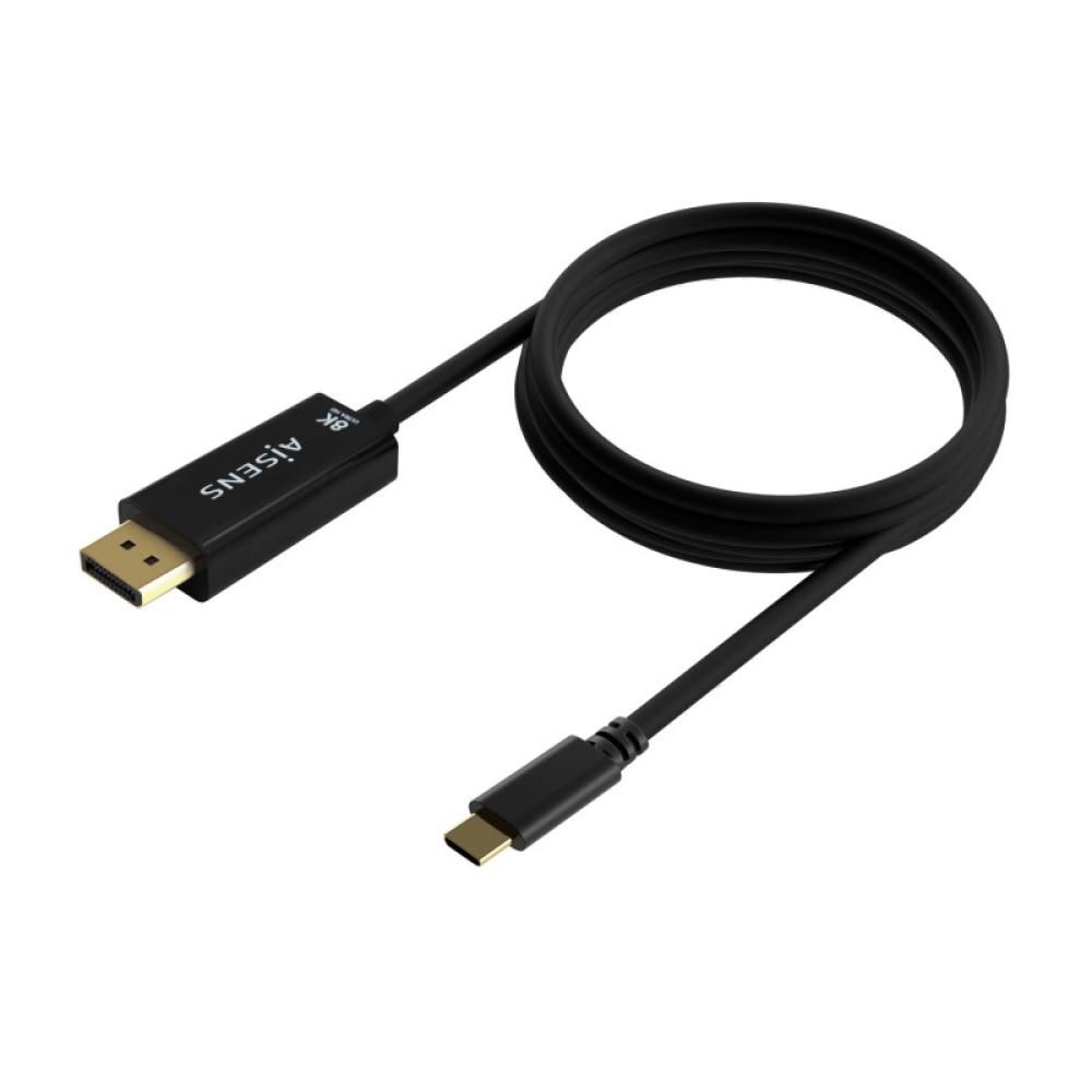 AISENS - Cable Conversor USB-C a Displayport 8K@60Hz, USB-C/M-DP/M, Negro, 1.8M