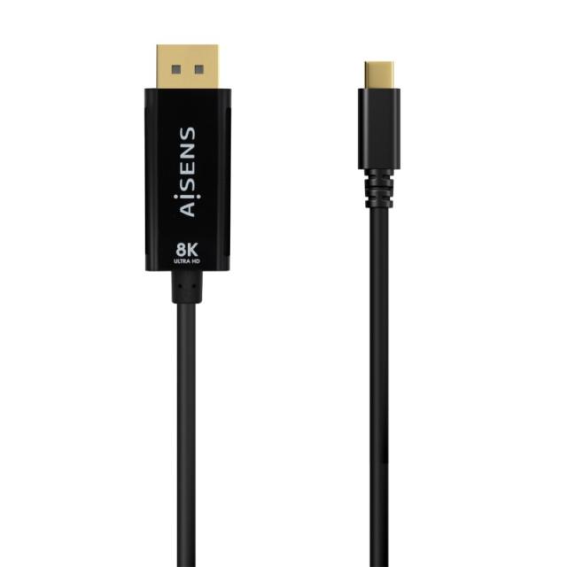 AISENS - Cable Conversor USB-C a Displayport 8K@60Hz, USB-C/M-DP/M, Negro, 1.8M