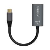 AISENS - Conversor Aluminio USB-C a HDMI 4K@60Hz, USB-C/M-HDMI/H, Gris, 15cm