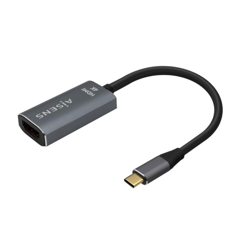 AISENS - Conversor Aluminio USB-C a HDMI 4K@60Hz, USB-C/M-HDMI/H, Gris, 15cm